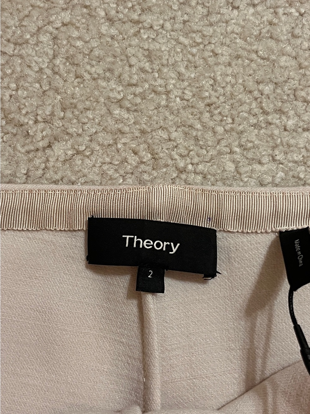 Theory Cream Wide-Leg Trousers - Picture 3 of 6